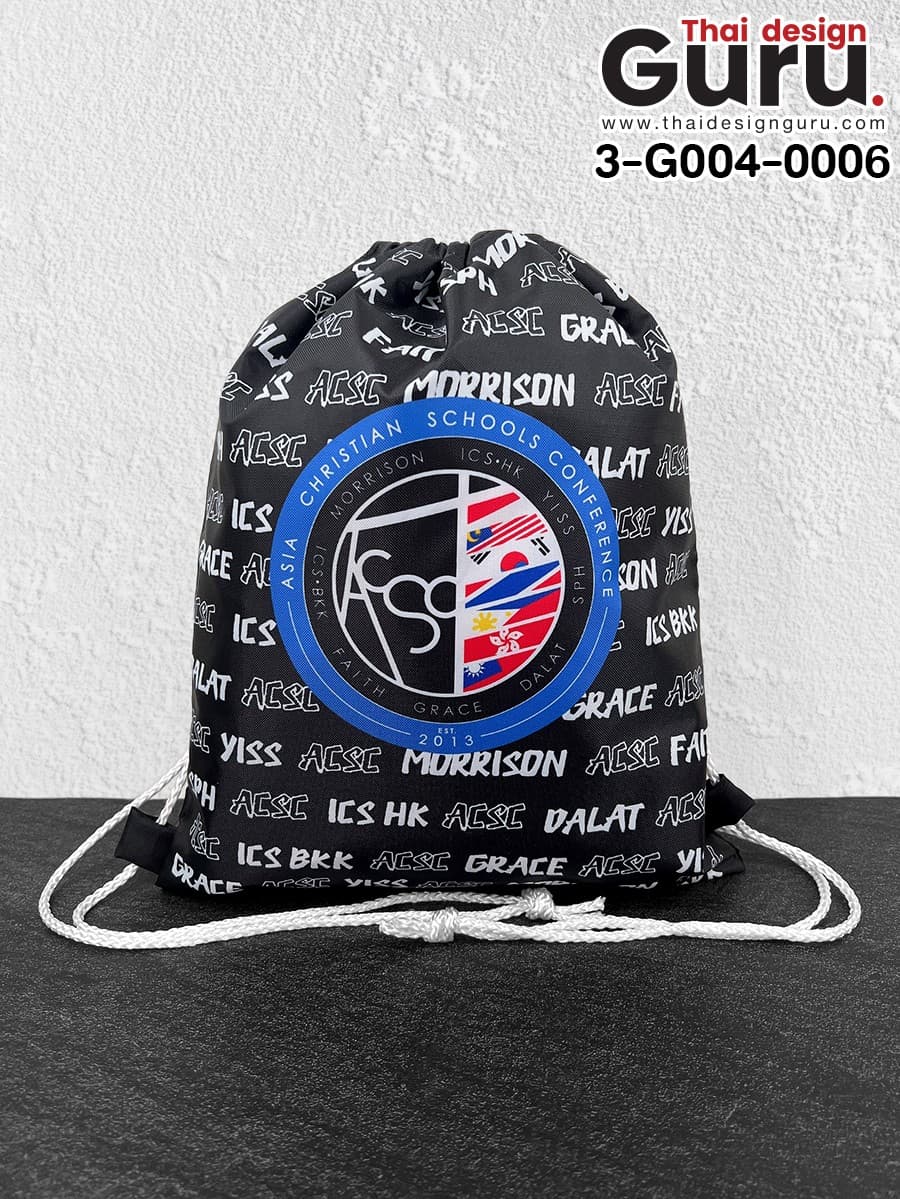 สั่งทำถุงผ้าหูรูดสกรีนลายเต็มใบ ถุงผ้าหูรูดสกรีนลายเต็มใบ