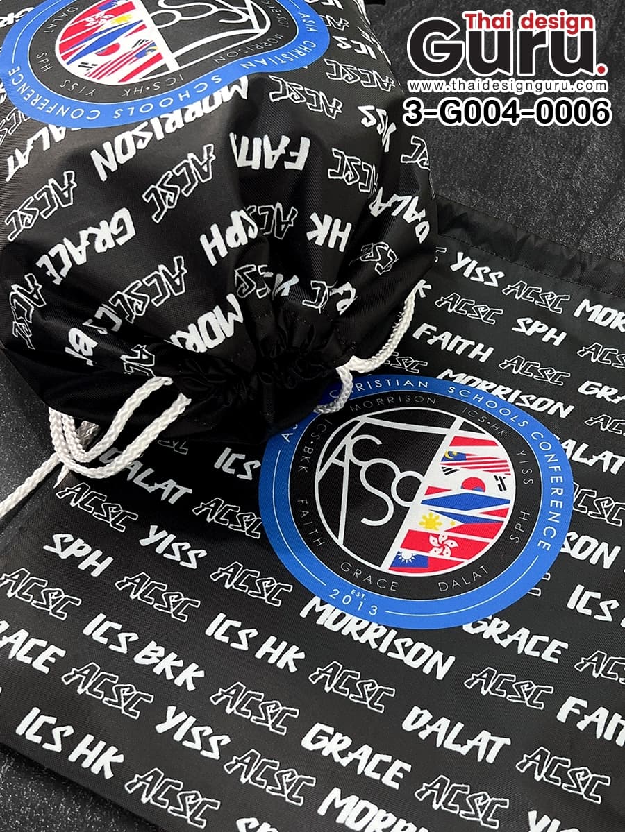 สั่งทำถุงผ้าหูรูดสกรีนลายเต็มใบ ถุงผ้าหูรูดสกรีนลายเต็มใบ