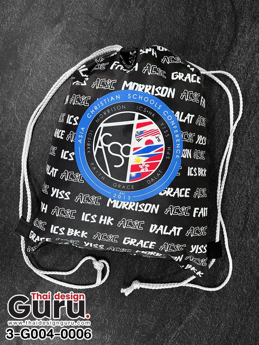 สั่งทำถุงผ้าหูรูดสกรีนลายเต็มใบ ถุงผ้าหูรูดสกรีนลายเต็มใบ