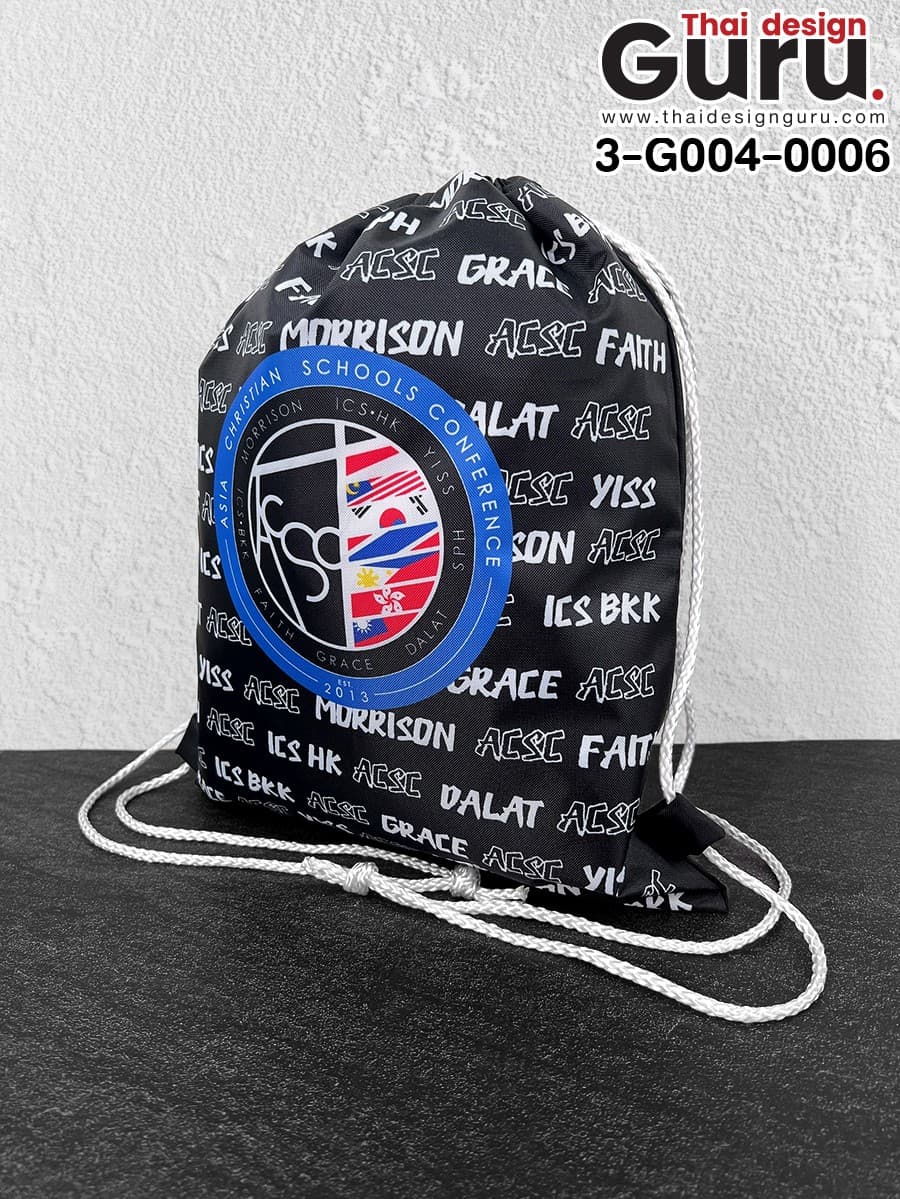 สั่งทำถุงผ้าหูรูดสกรีนลายเต็มใบ ถุงผ้าหูรูดสกรีนลายเต็มใบ