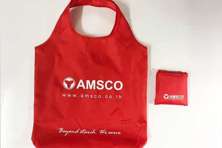 รับทำถุงผ้าลดโลกร้อน พับเก็บได้ AMSCO