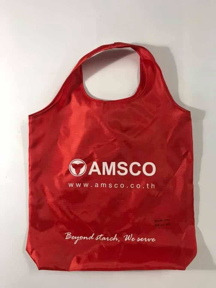 รับทำถุงผ้าลดโลกร้อน พับเก็บได้ AMSCO