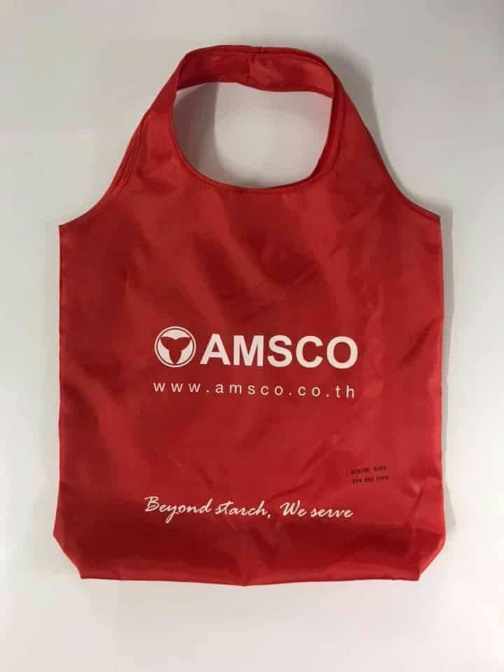 รับทำถุงผ้าลดโลกร้อน พับเก็บได้ AMSCO