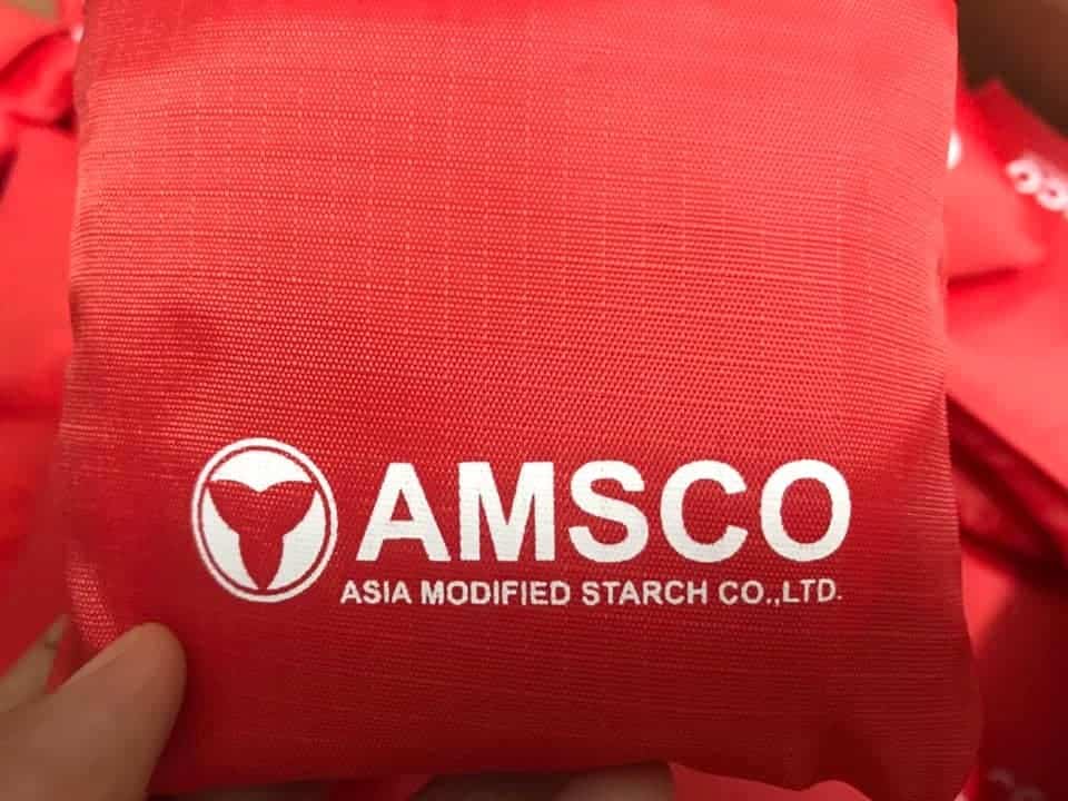 รับทำถุงผ้าลดโลกร้อน พับเก็บได้ AMSCO