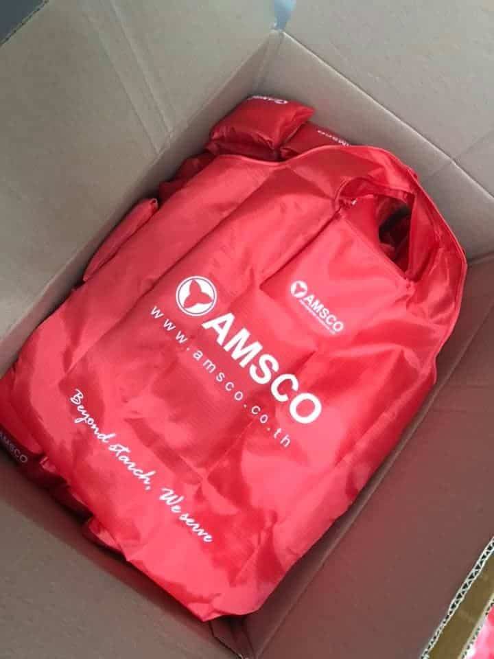 รับทำถุงผ้าลดโลกร้อน พับเก็บได้ AMSCO