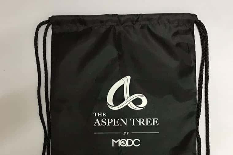 รับทำถุงผ้า หูรูด ผ้าร่ม ให้กับ The ASPEN TREE