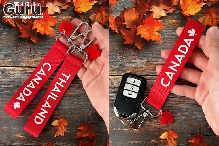 สั่งผลิตพวงกุญแจไนล่อนสีแดง พวงกุญแจไนล่อนสีแดง