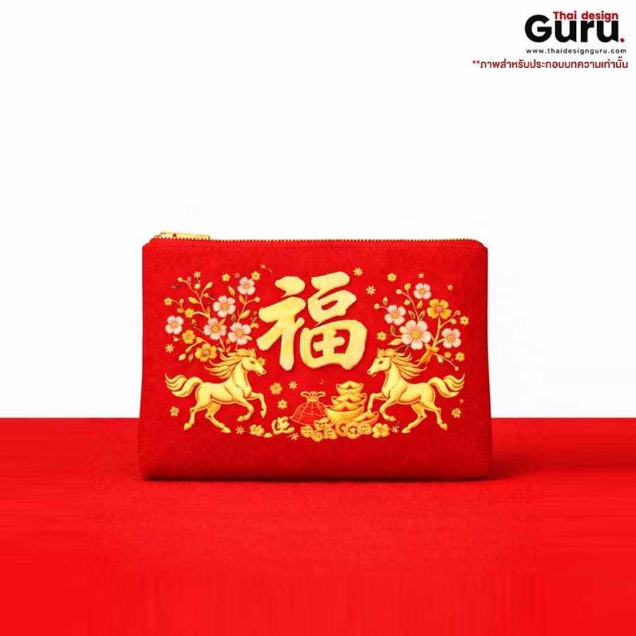 กระเป๋าซิปรูดใบเล็ก ธีมตรุษจีน กระเป๋าซิปรูดใบเล็ก