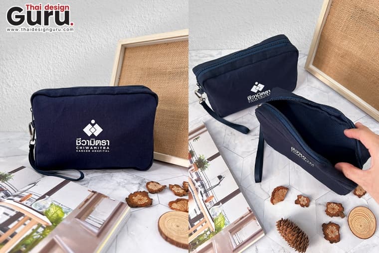 กระเป๋าเครื่องสำอางซิปรูด