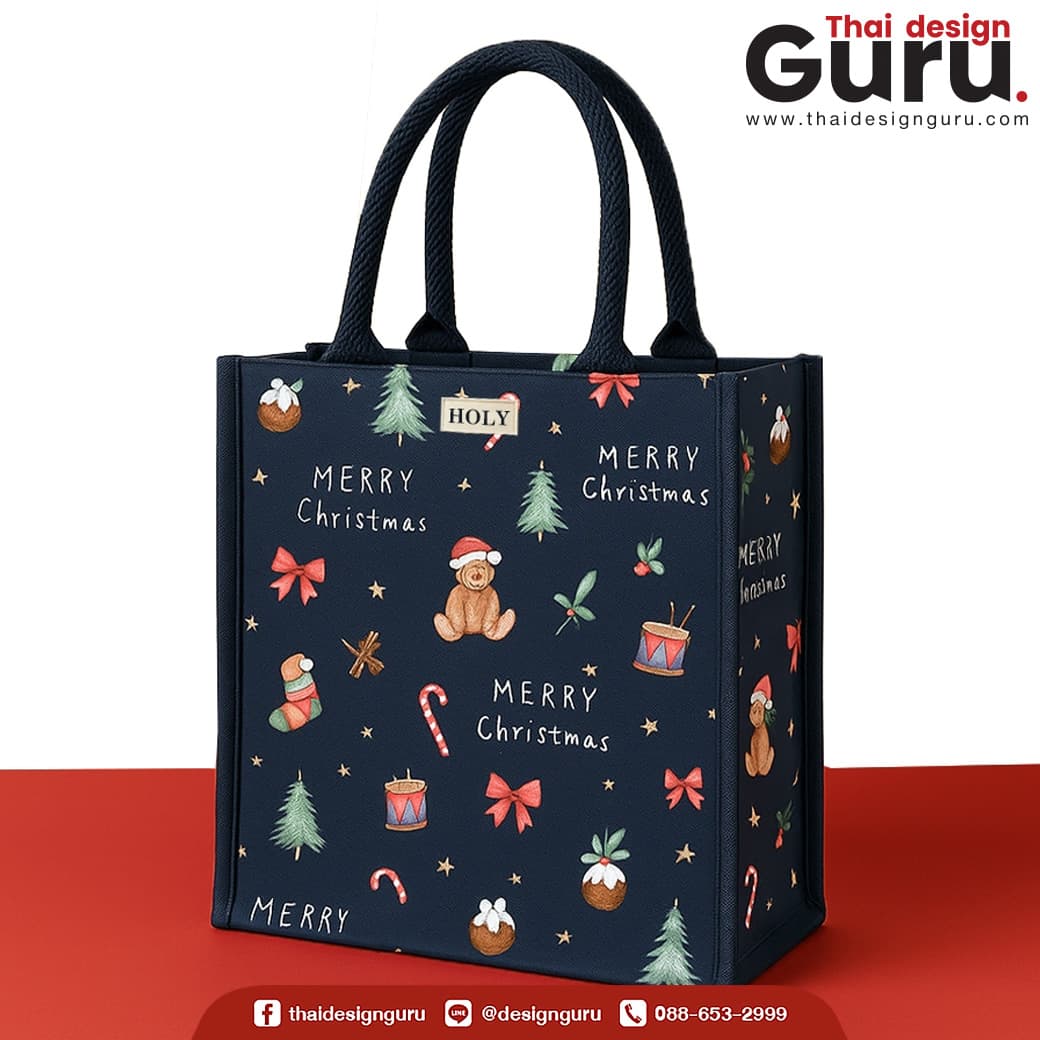 กระเป๋าผ้าคริสมาสต์