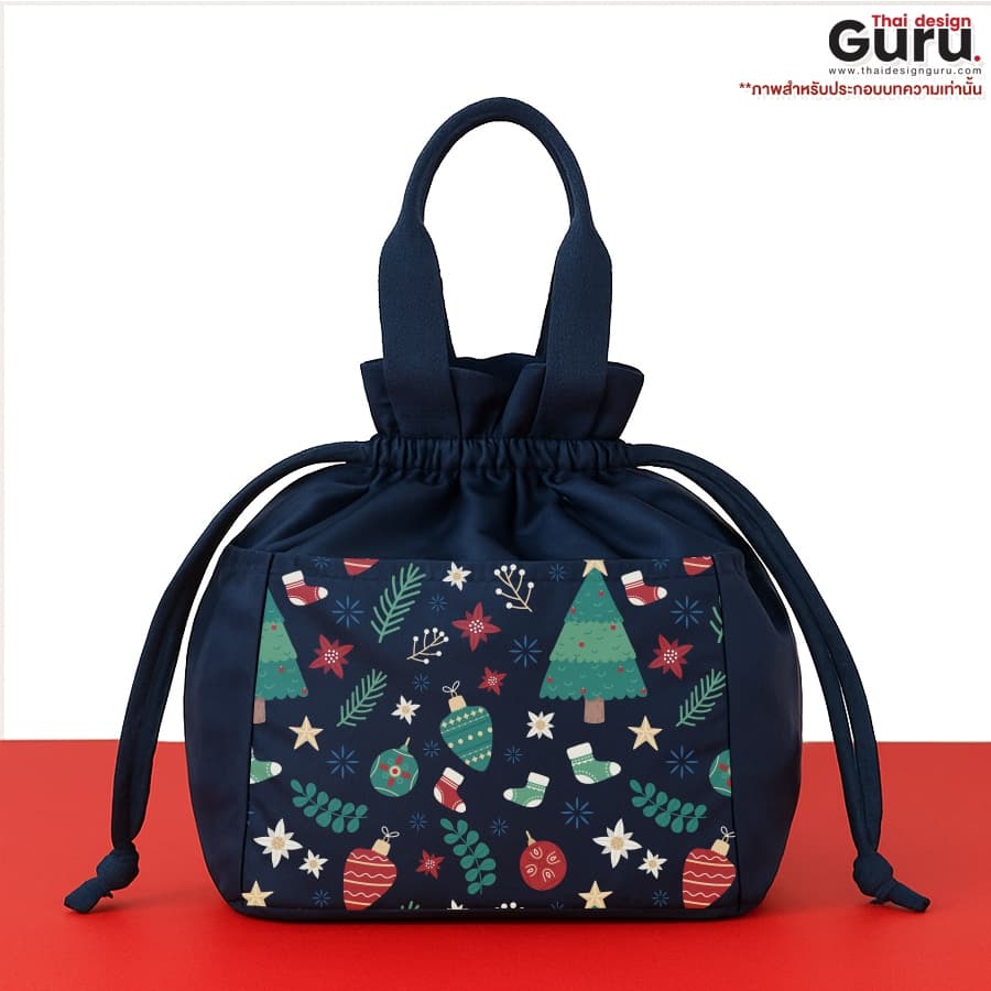 ถุงผ้าหูรูดคริสมาสต์