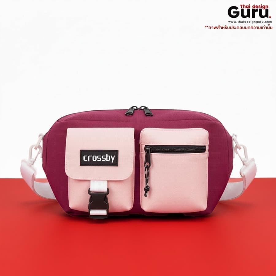 กระเป๋าซิปผ้าคาดอกหลากสี กระเป๋าซิปผ้าคาดอก