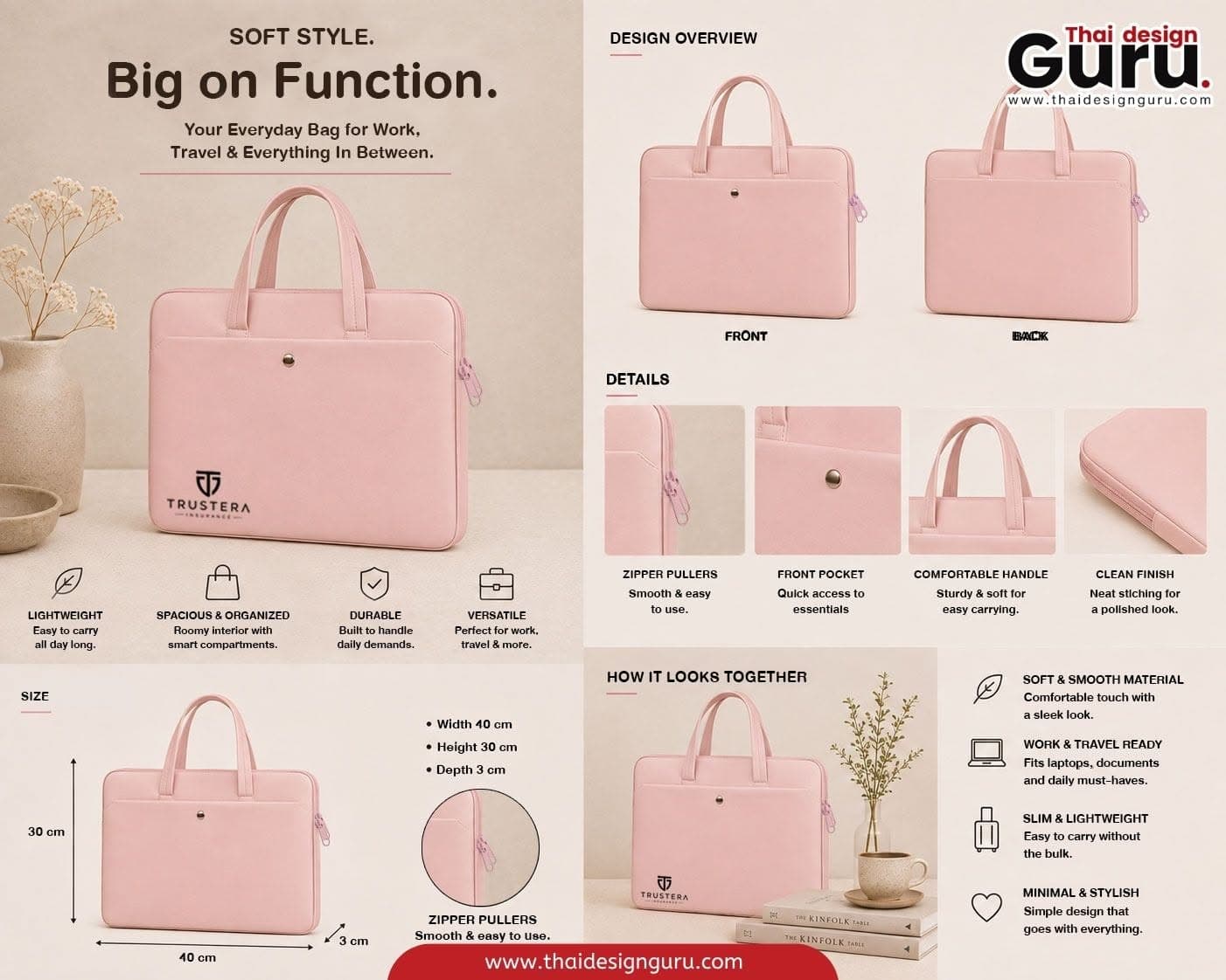 กระเป๋าหูหิ้วใส่โน๊ตบุ๊ค