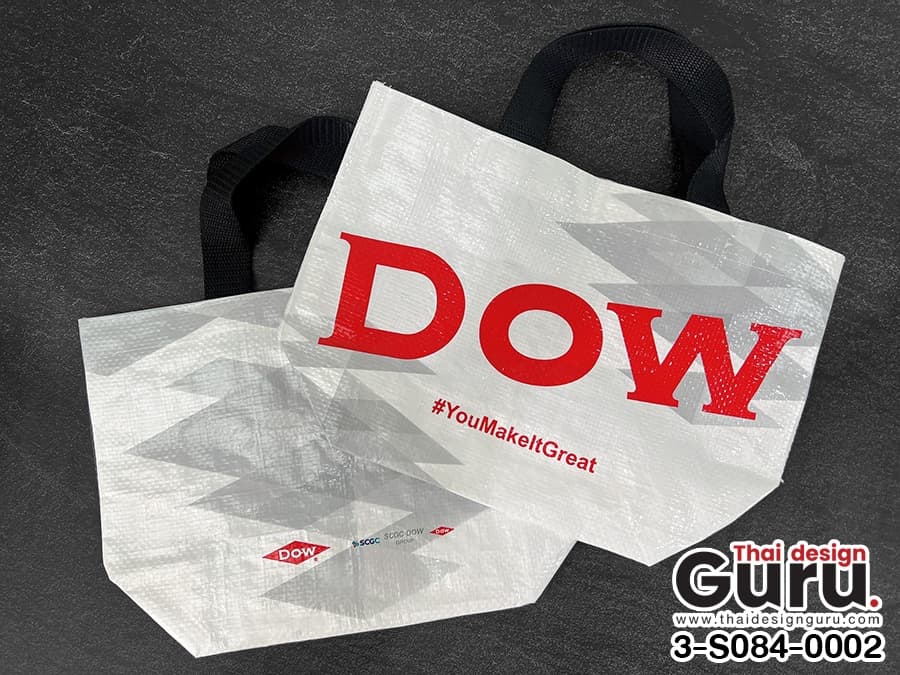 กระเป๋าผ้ากระสอบพลาสติกสกรีนลาย