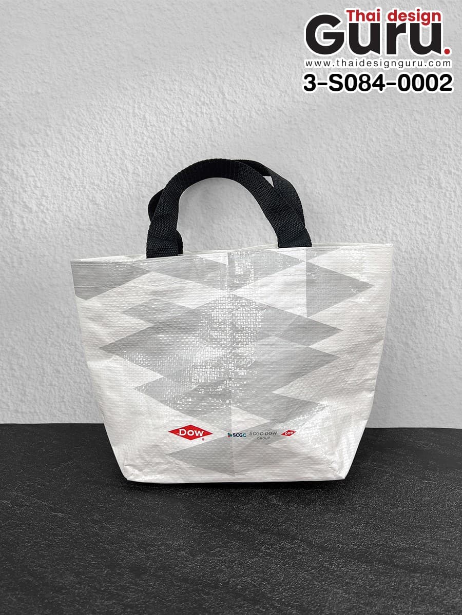 กระเป๋าผ้ากระสอบพลาสติกสกรีนลาย