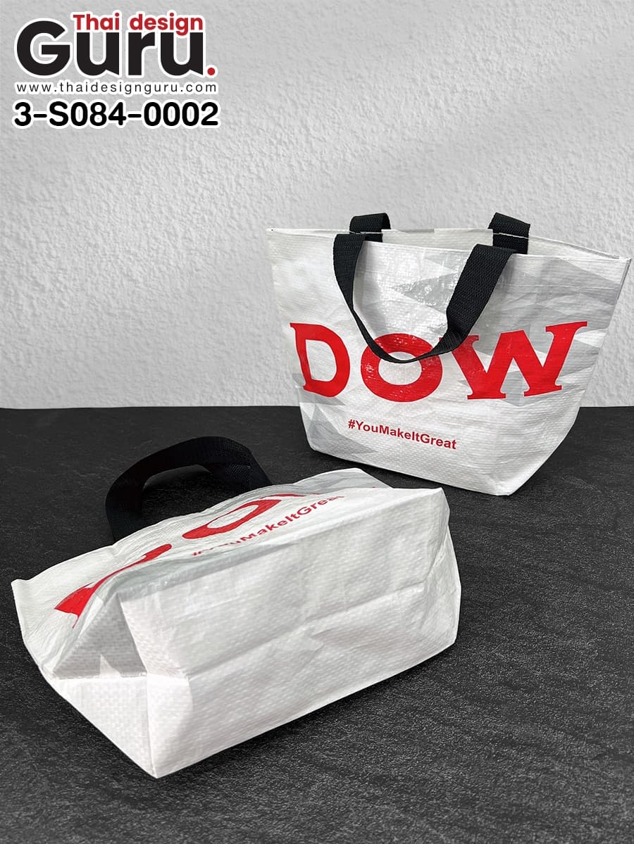 กระเป๋าผ้ากระสอบพลาสติกสกรีนลาย