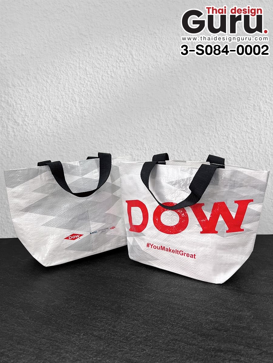 กระเป๋าผ้ากระสอบพลาสติกสกรีนลาย