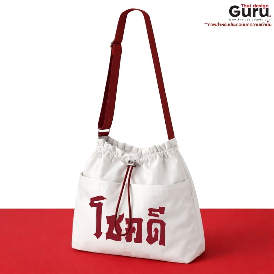 กระเป๋าผ้าหูรูดพร้อมสายสะพาย