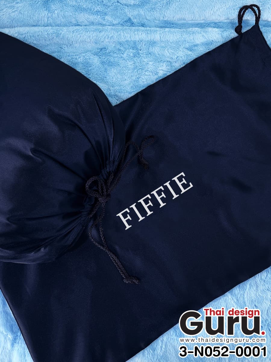 ถุงผ้าหูรูดสีน้ำเงิน