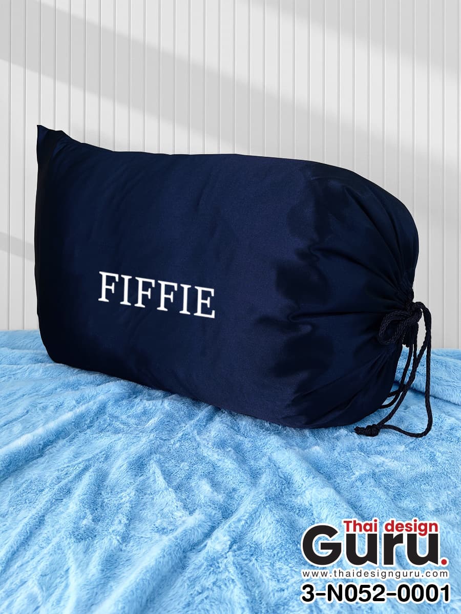 ถุงผ้าหูรูดสีน้ำเงิน