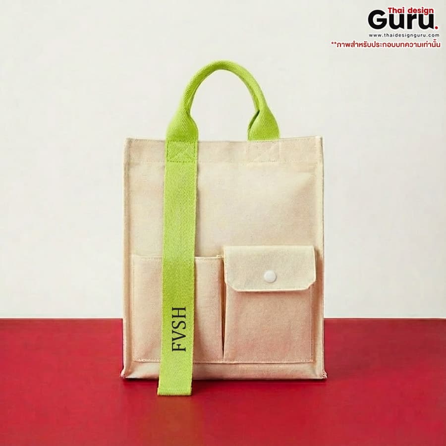 กระเป๋าหูหิ้วช็อปปิ้งผ้าแคนวาส