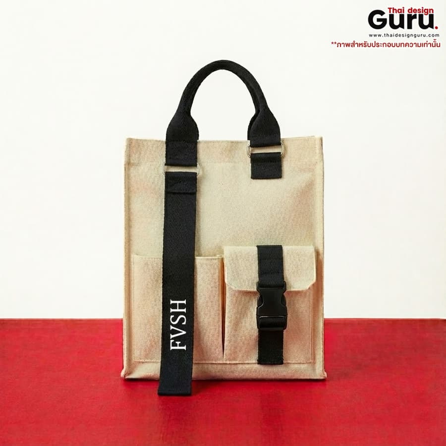 กระเป๋าหูหิ้วช็อปปิ้งผ้าแคนวาส