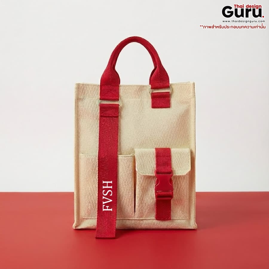 กระเป๋าหูหิ้วช็อปปิ้งผ้าแคนวาส