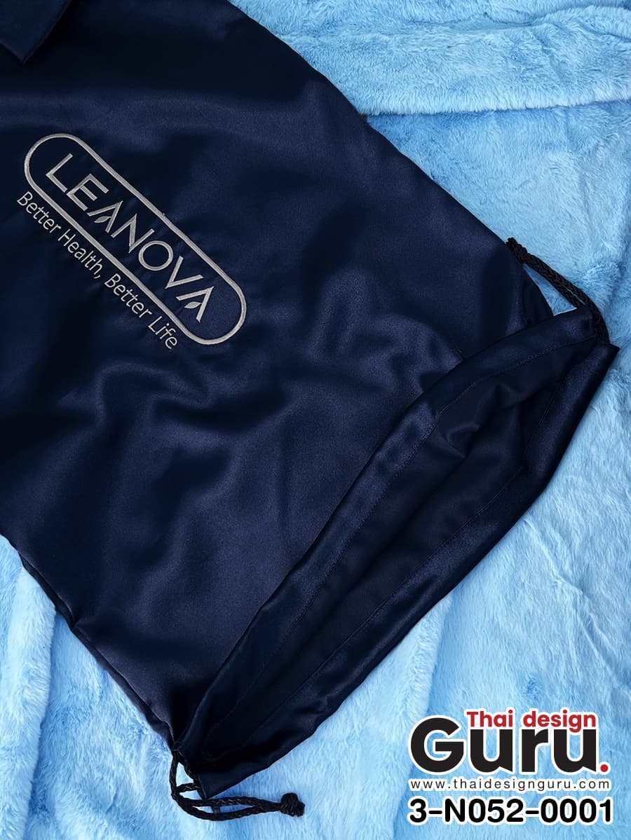 ถุงผ้าหูรูดสีน้ำเงิน