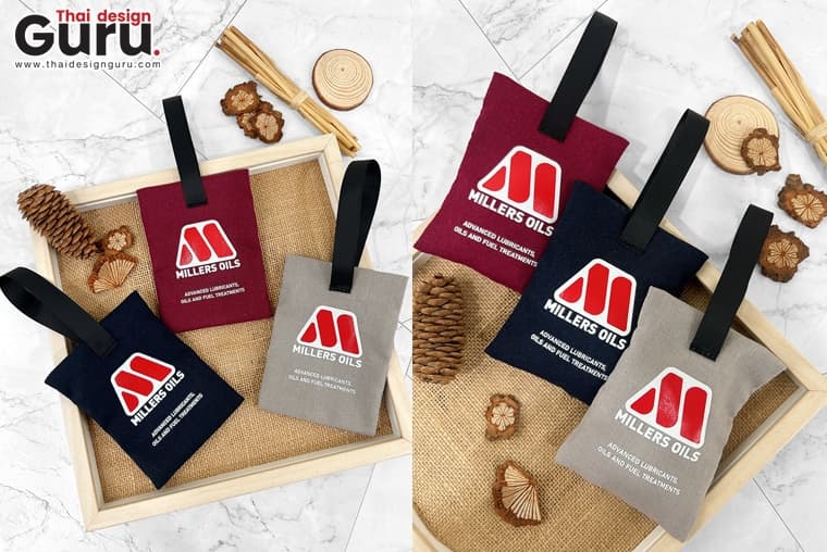 ถุงหอมผ้าลินินสีแดง