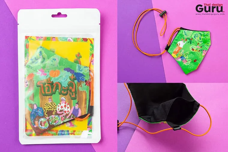 หน้ากากผ้าแฟชั่น พิมพ์เต็มใบ