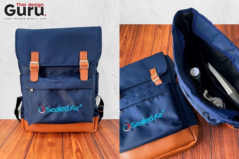 กระเป๋าเป้สะพายหลังสีกรม