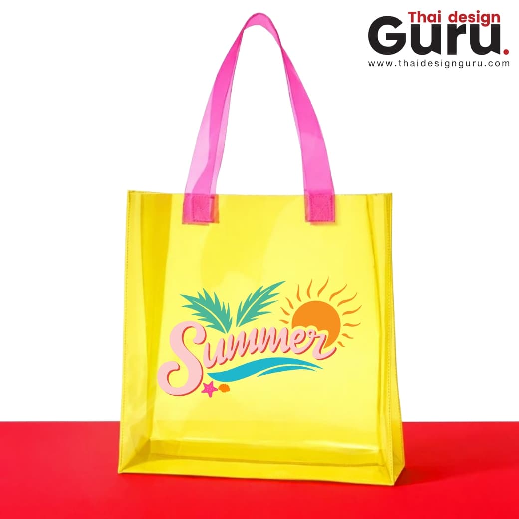 กระเป๋าหูหิ้วผ้า PVC กันน้ำ กระเป๋าหูหิ้ว