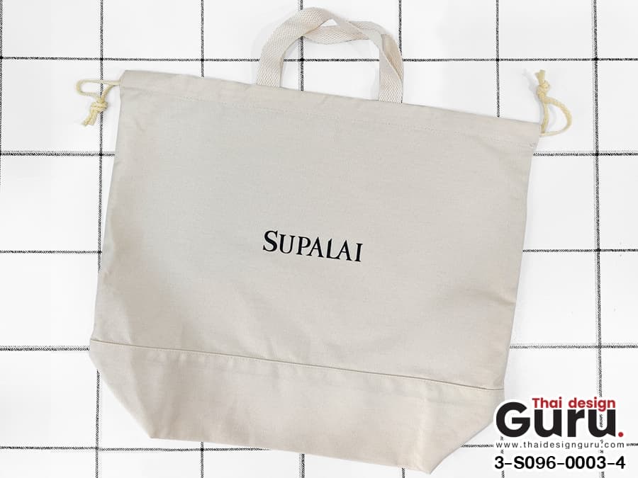 กระเป๋าผ้าหูรูด มีหูหิ้ว