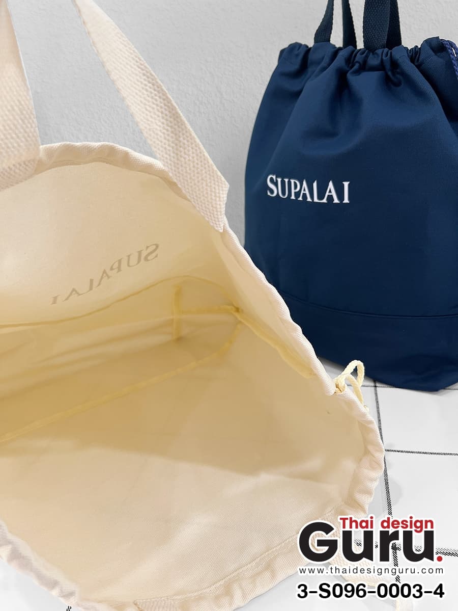 กระเป๋าผ้าหูรูด มีหูหิ้ว