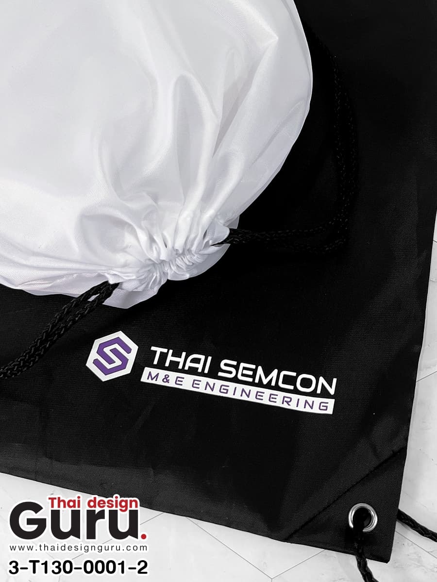 รับผลิตถุงผ้าหูรูดสีขาว-ดำ ถุงผ้าหูรูดสีขาว-ดำ