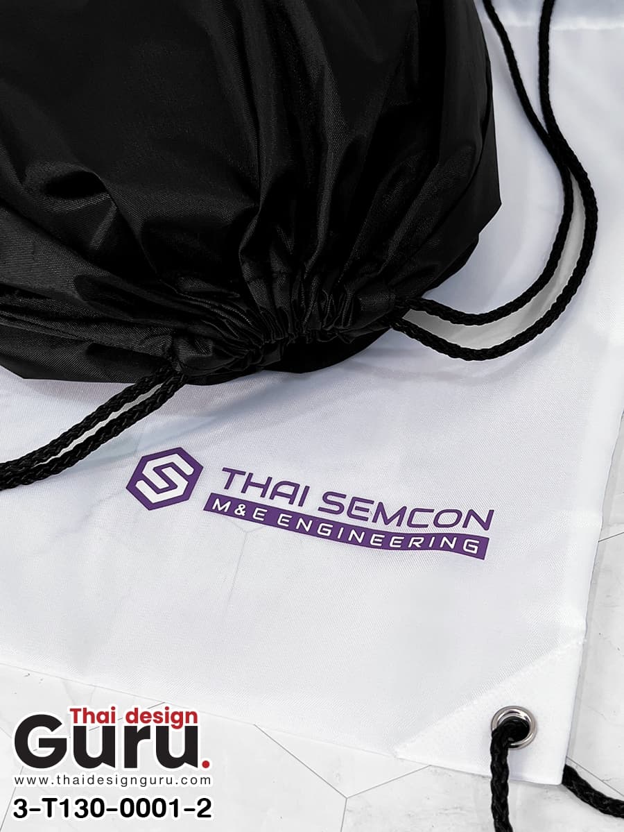 รับผลิตถุงผ้าหูรูดสีขาว-ดำ ถุงผ้าหูรูดสีขาว-ดำ