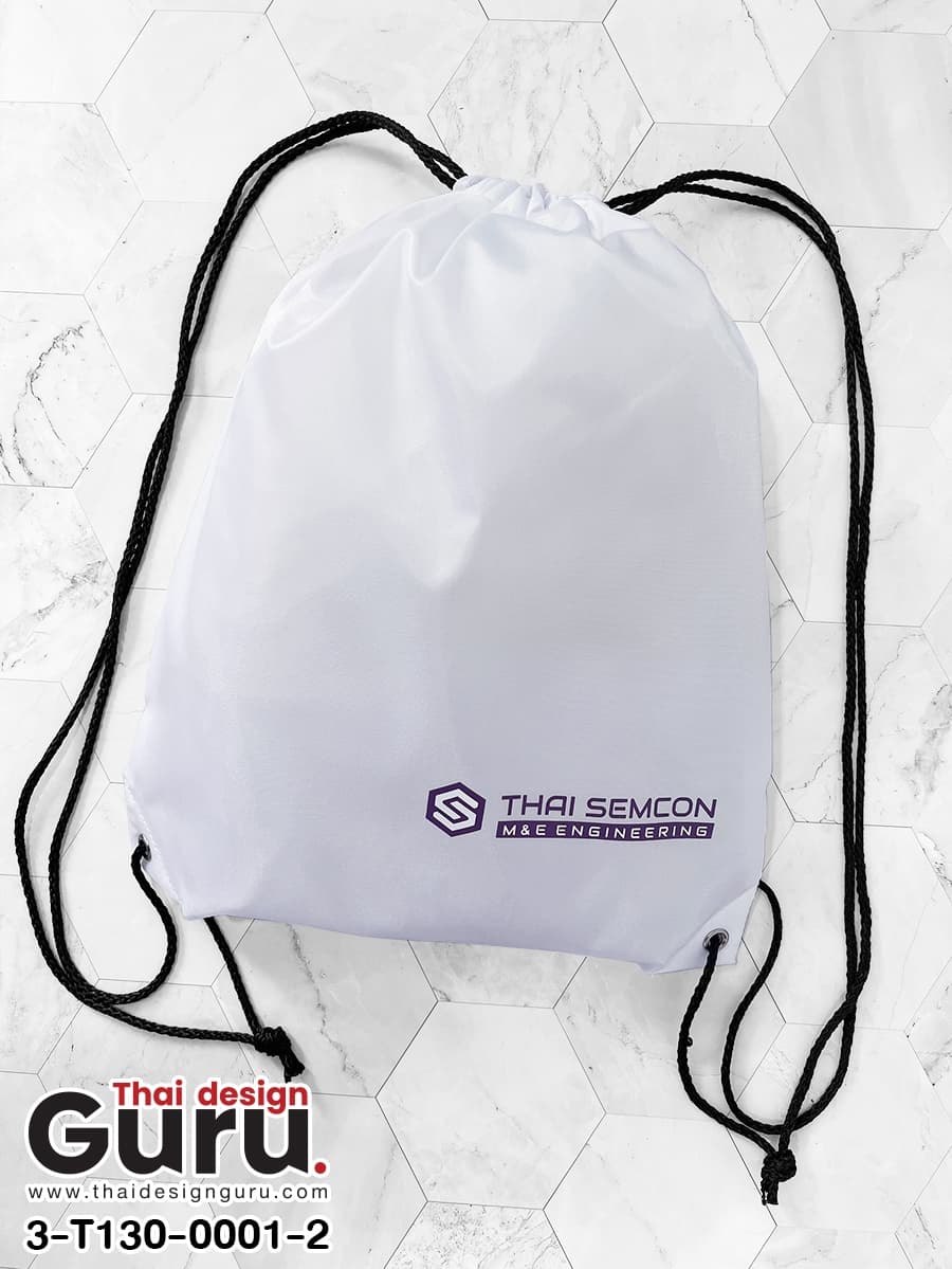 รับผลิตถุงผ้าหูรูดสีขาว-ดำ ถุงผ้าหูรูดสีขาว-ดำ