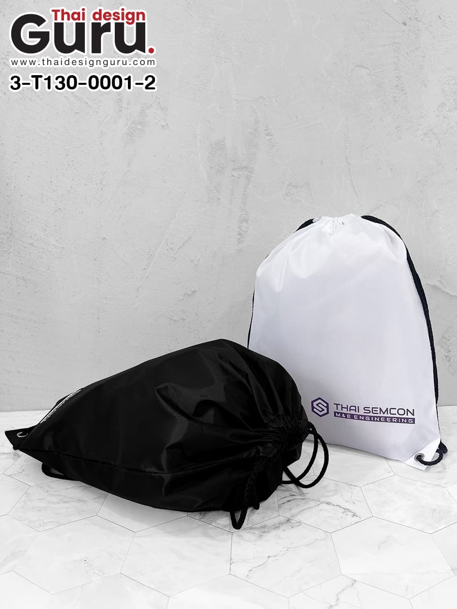 รับผลิตถุงผ้าหูรูดสีขาว-ดำ ถุงผ้าหูรูดสีขาว-ดำ