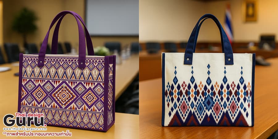 กระเป๋าลายผ้าไทย พิมพ์แบรนด์ กระเป๋าลายผ้าไทย สั่งผลิต