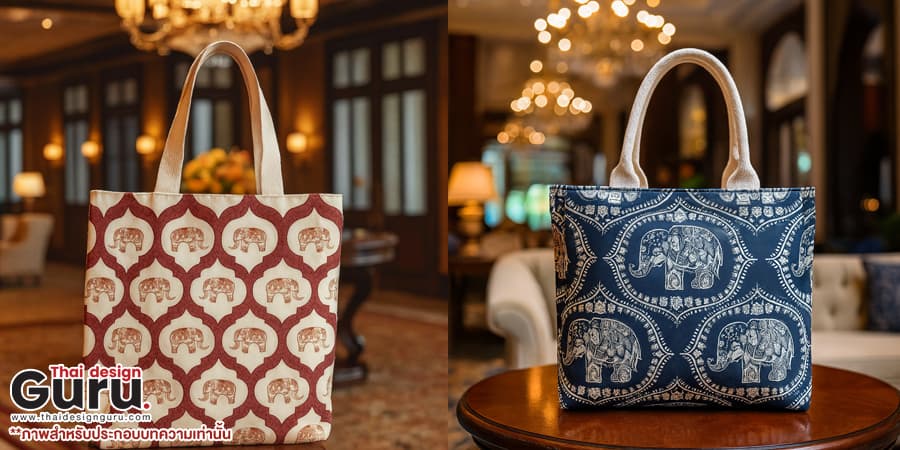กระเป๋าลายผ้าไทย พิมพ์แบรนด์ กระเป๋าลายผ้าไทย สั่งผลิต