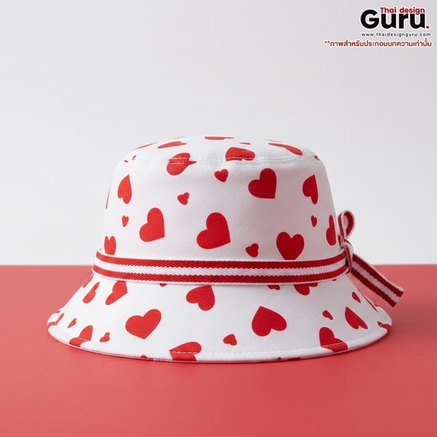 หมวกผ้าทรงบักเก็ต ธีมวาเลนไทน์ หมวกผ้าทรงบักเก็ต