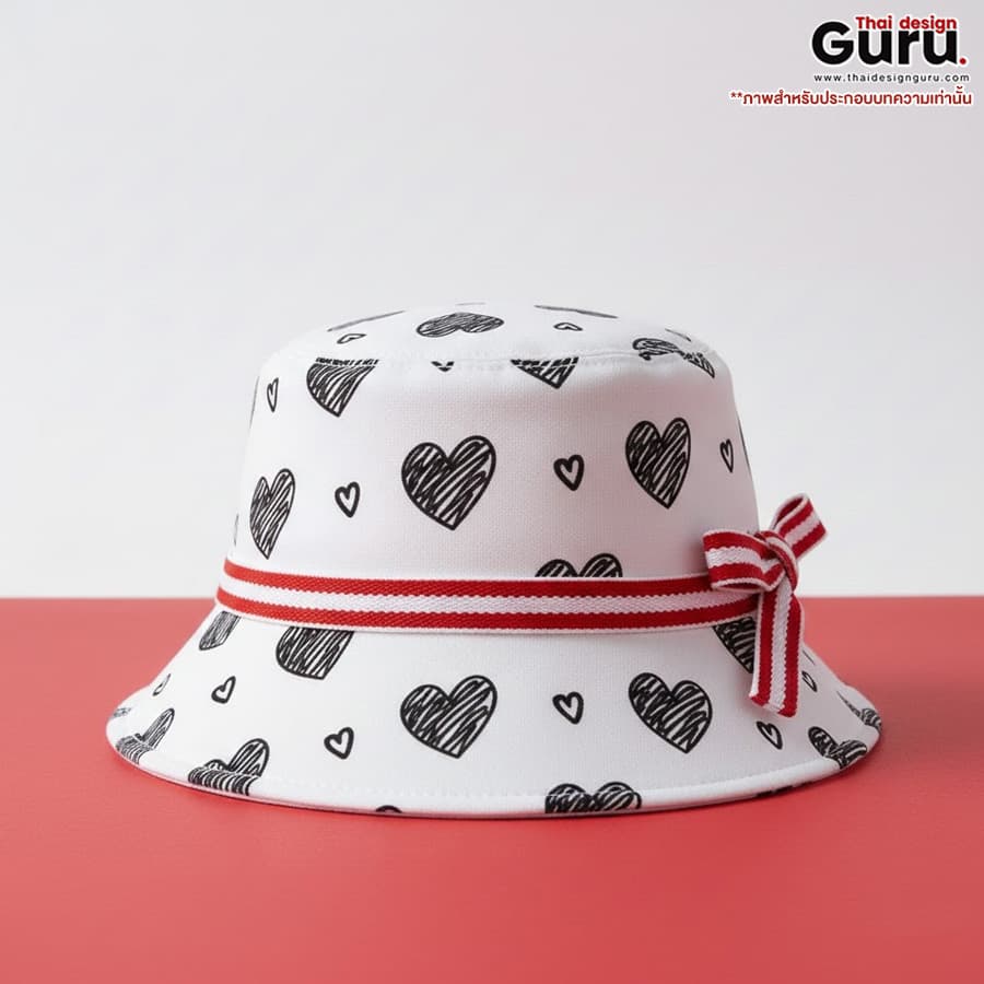 หมวกผ้าทรงบักเก็ต ธีมวาเลนไทน์ หมวกผ้าทรงบักเก็ต