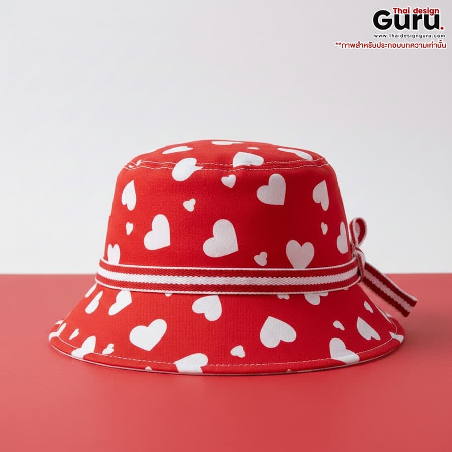 หมวกผ้าทรงบักเก็ต ธีมวาเลนไทน์ หมวกผ้าทรงบักเก็ต