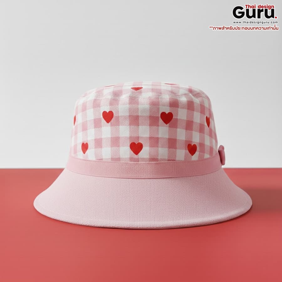 หมวกผ้าทรงบักเก็ต ธีมวาเลนไทน์ หมวกผ้าทรงบักเก็ต