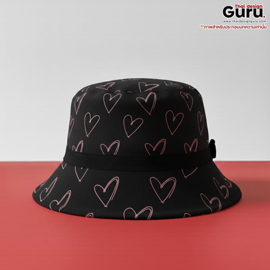 หมวกผ้าทรงบักเก็ต ธีมวาเลนไทน์ หมวกผ้าทรงบักเก็ต